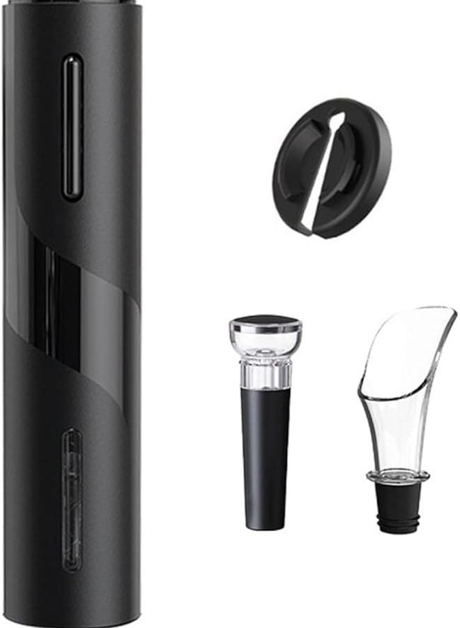 مجموعة فتاحة نبيذ كهربائية مع قاطع رقائق معدنية ومهوية وسدادة تفريغ لحفلات البار المنزلية - Image 1