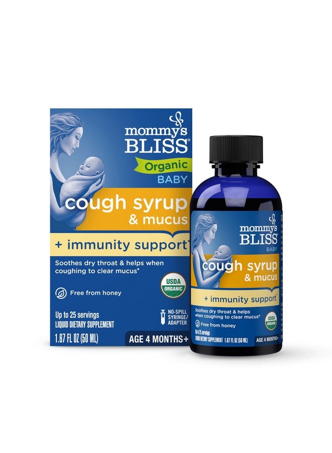 Mommy's Bliss Mommy's Bliss Organic Baby Cough Syrup and Mucus + Immunity Support, Contains Organic Agave and Ivy Leaf, Made for Babies 4 month+, 1.67 Fluid Ounces  - Image 1