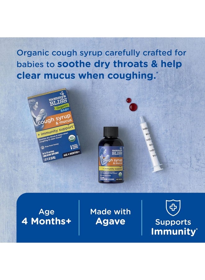 Mommy's Bliss Mommy's Bliss Organic Baby Cough Syrup and Mucus + Immunity Support, Contains Organic Agave and Ivy Leaf, Made for Babies 4 month+, 1.67 Fluid Ounces  - Image 3