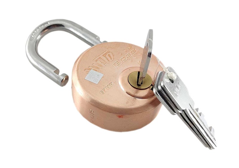 Goyalkart Hilto Boss Padlock 67mm Golden Finish Hardened Steel Shackle 3 Keys Blister Pack Padlock 2 Bronze  - Image 2
