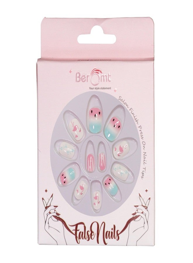 Beromt Press On Nails Beautiful Printed Multicolor Nails For Children With Printed Design - - Image 4