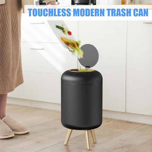 URALFA Motion Sensor Trash Can with Lid, 3 Gallon / 11 L Automatic Bathroom Trash Can, Touchless Trash Bin, Smart Plastic Garbage Can with Removable Legs for Bathroom, Bedroom, Kitchen, Office, Black - Image 5