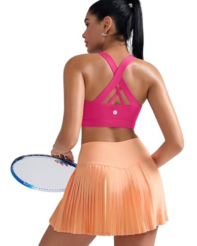 RUNNING GIRL حمالة صدر رياضية RUNNING GIRL للنساء، بتصميم ظهر متقاطع مع حشوات، حمالة صدر رياضية متوسطة الدعم لليوغا مع أكواب قابلة للإزالة (2353 وردي ساخن M) - Image 3