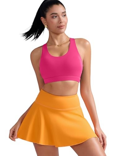RUNNING GIRL حمالة صدر رياضية RUNNING GIRL للنساء، بتصميم ظهر متقاطع مع حشوات، حمالة صدر رياضية متوسطة الدعم لليوغا مع أكواب قابلة للإزالة (2353 وردي ساخن M) - Image 2