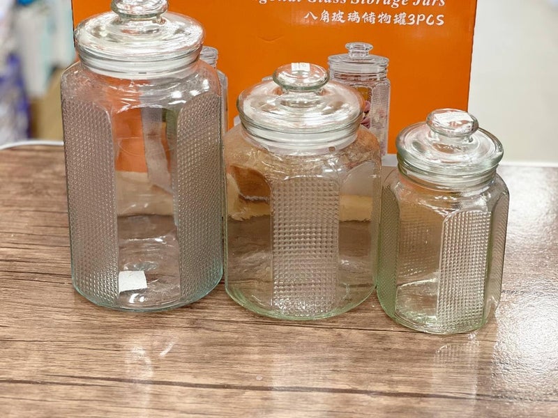 Cookie Jar Thickened Glass Sealed Jar, Glass Cookie Jars with Lids, Ideal for Flour, Sugar, Coffee, Cookie Jar, Candy, Snack and More Food Container - 3P - Image 2