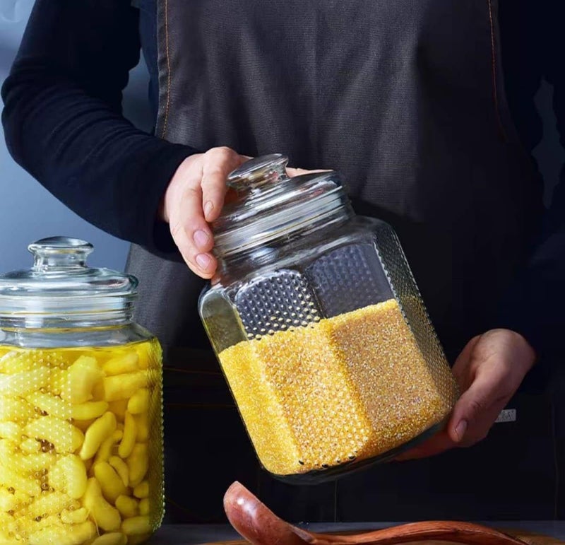 Cookie Jar Thickened Glass Sealed Jar, Glass Cookie Jars with Lids, Ideal for Flour, Sugar, Coffee, Cookie Jar, Candy, Snack and More Food Container - 3P - Image 4