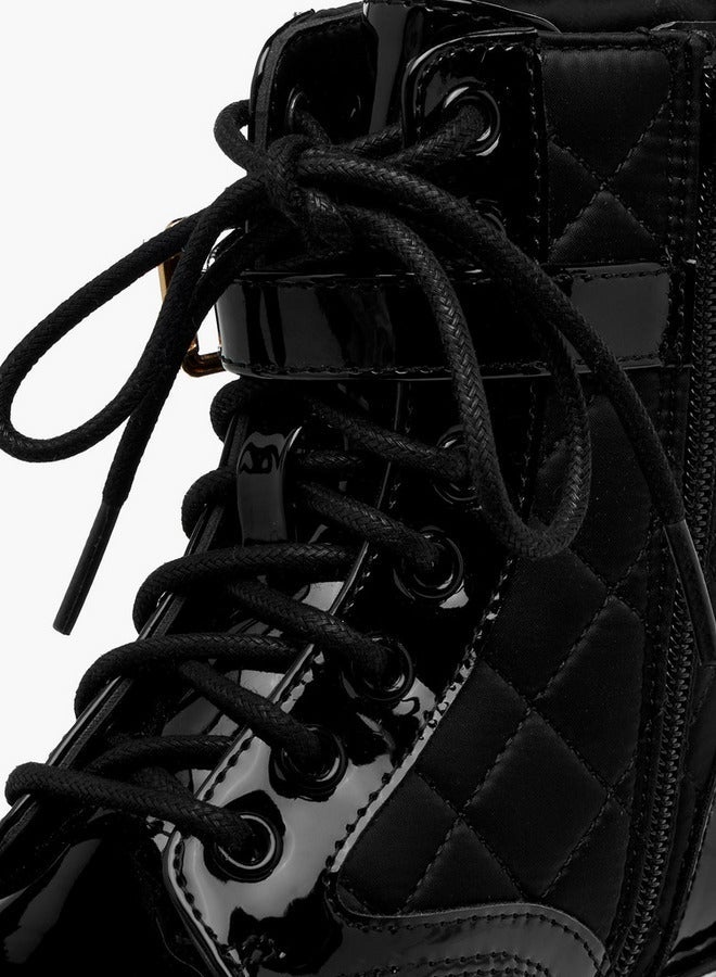 Little Missy Quilted High Cut Boots with Pouch and Zip Closure - Image 5