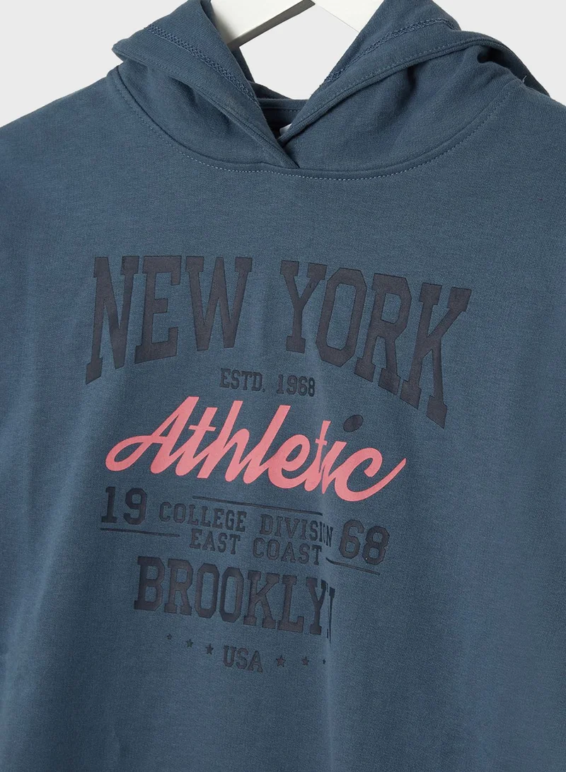 NAME IT Kids Slogan Hoodie