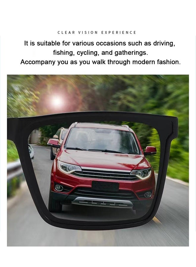 JS Polarized Sunglasses HD Polarized Lens UV400 Protection Stylish Design for Men and Women, Black - Image 3