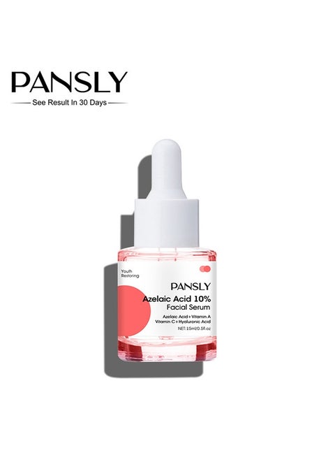 Azelaic Acid Serum, Azelaic Acid 10% Facial Serum, Skin Hyaluronic Acid Serum for Face, Redness-Relief for Face, Redness Reducing Skin Care, Balance Excess Sebum, 0.5oz