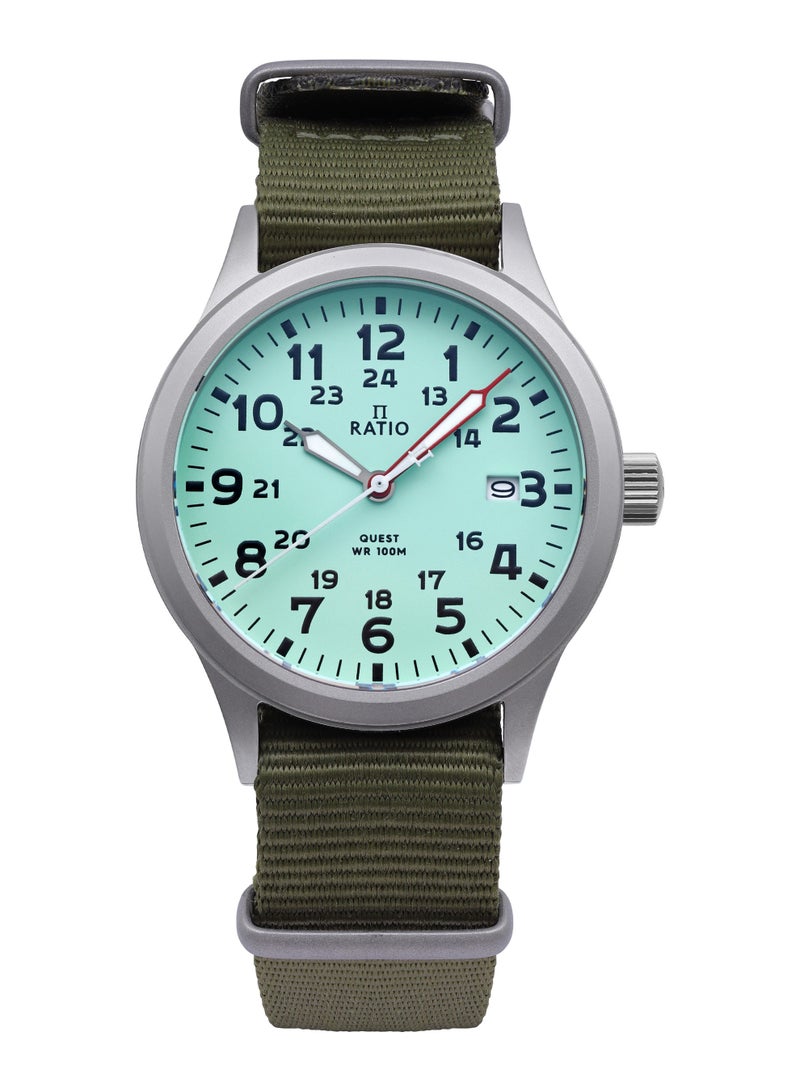 Ratio Quest Men's Field Watch Sapphire Nylon Strap Quartz RTQ015 100M Lewis And Clark Edition - Image 1