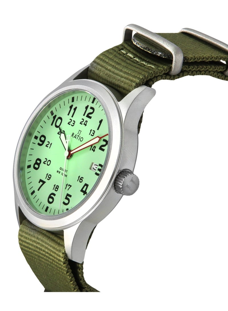Ratio Quest Men's Field Watch Sapphire Nylon Strap Quartz RTQ015 100M Lewis And Clark Edition - Image 3