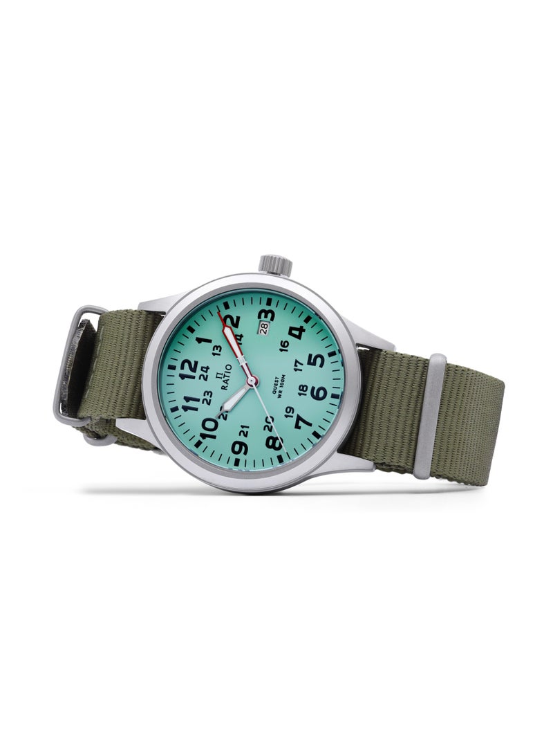 Ratio Quest Men's Field Watch Sapphire Nylon Strap Quartz RTQ015 100M Lewis And Clark Edition - Image 5