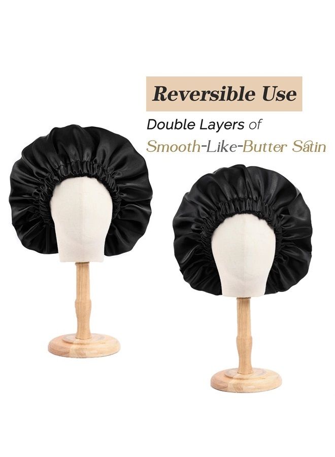YANIBEST Silk Bonnet Satin Bonnet Hair Bonnet for Sleeping Silk Hair Wrap for Sleeping Bonnets for Black Women Curly Hair - Image 2