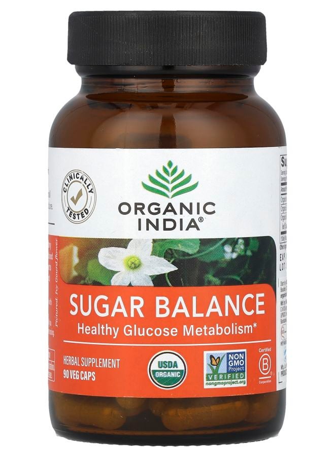 Organic India Sugar Balance Healthy Glucose Metabolism 90 Veg Caps 