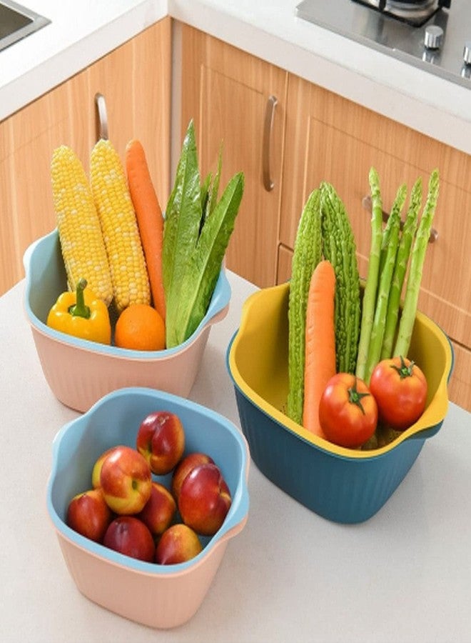 Qunexis Kitchen Bowl Plastic Washing Bowl and Strainer Drainer Basket for Home & Kitchen Use - Image 5