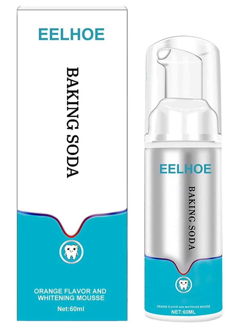 EELHOE - 60ML Baking Soda Teeth Cleaning Mousse Deep Cleaning Foam Toothpaste Stains Removal Fresh Breath Tooth Whitening MousseTool - Image 1