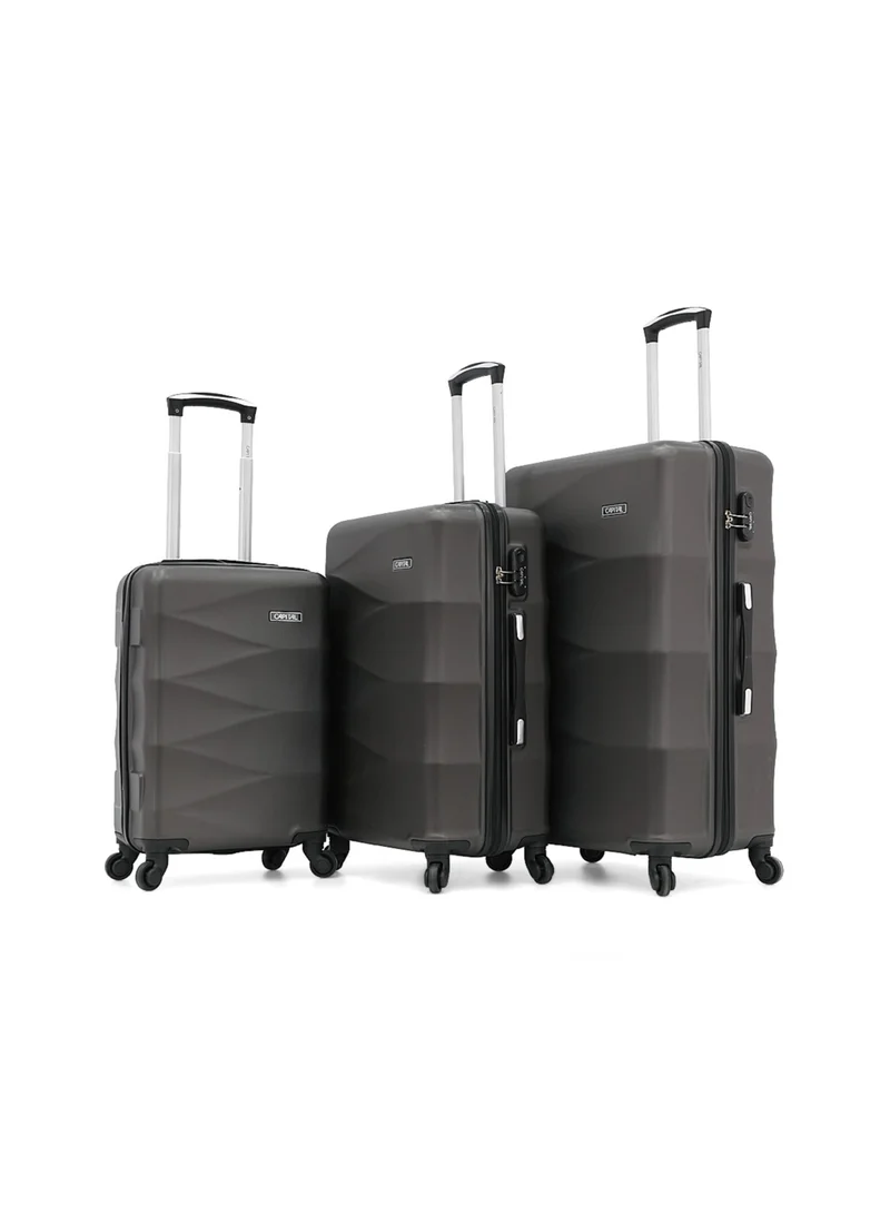 CAPITAL Hardside Luggage Trolley Bag 3 Pieces Set,Grey (S-20",M-24",L-28")