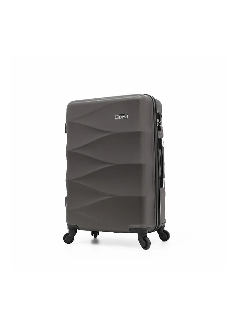 CAPITAL Hardside Luggage Trolley Bag 3 Pieces Set,Grey (S-20",M-24",L-28")