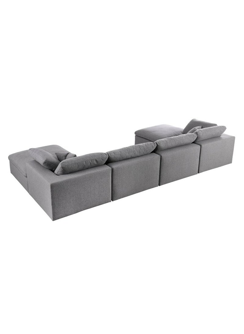 Ripple FURNITURE Modern Cloud Modular Living Room Sofas Set I U Shape Down Filled Overstuffed Reversible Sectional Corner Sofa Grey  6 Seater 360X90X40  - Image 2