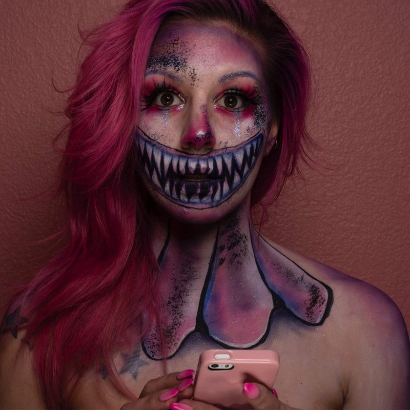 CCbeauty Pink Face Paint Stick,Face Painting Kit,Non Toxic SFX Makeup For Butterfly Halloween Costume Cosplay,Professional FX Body Paint For Adults,Full Coverage Painting Foundation With Makeup Sponge - Image 5