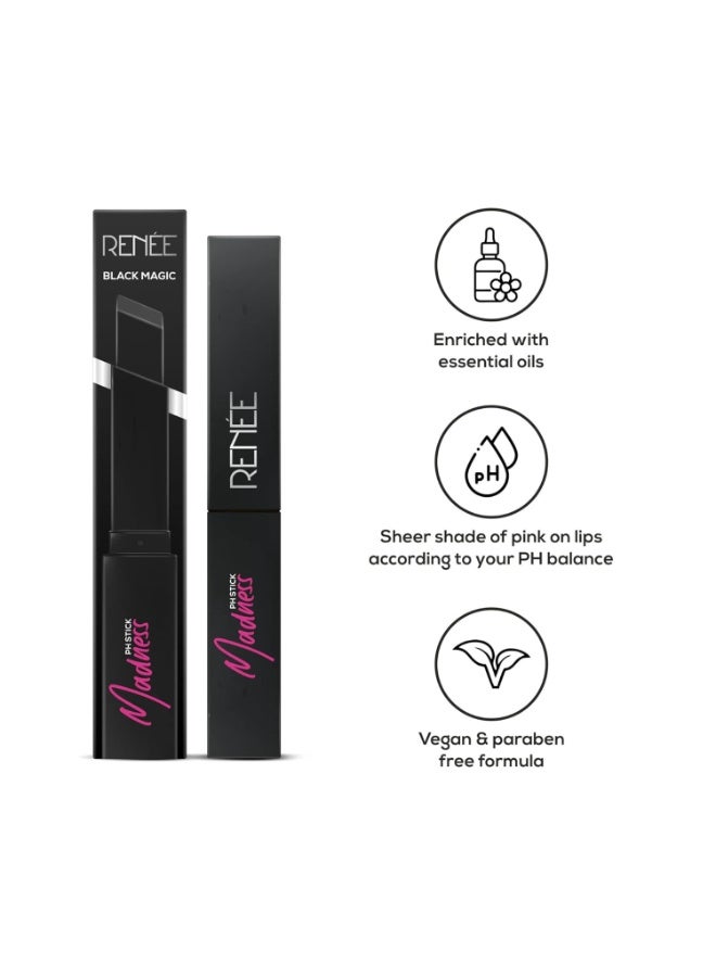 رينيه أحمر شفاه رينيه مادنس بي إتش | أحمر شفاه أسود بلمسة وردية لامعة | تغذية تدوم طويلًا، غني بفيتامين هـ وزيت الجوجوبا | نباتي وخالي من البارابين | ٣ غرام - Image 2