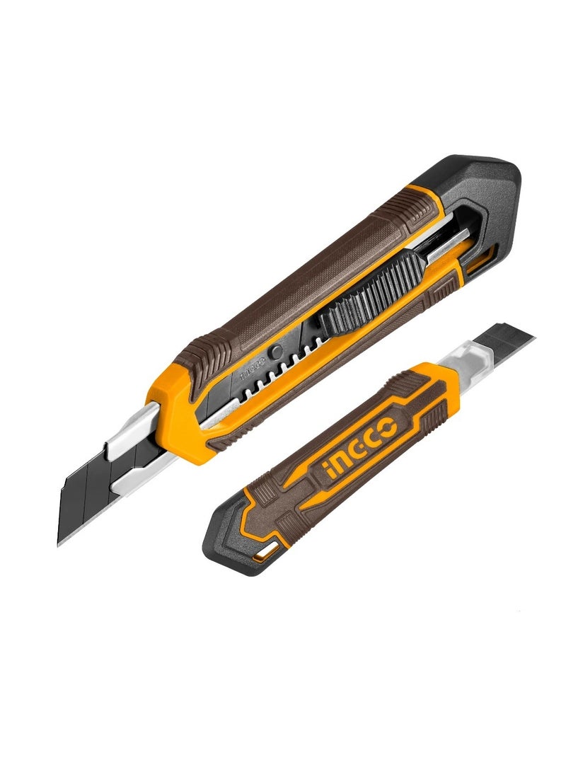 INGCO Snap‑Off Blade Knife HKNS11815 – 18 mm Retractable Utility Cutter with Flat Push Button - Image 1