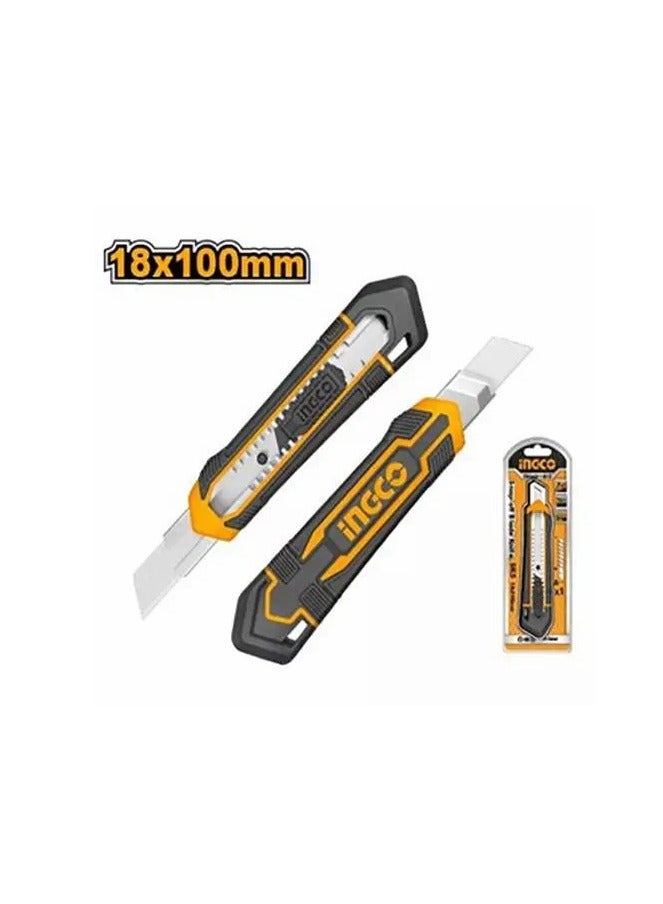 INGCO Snap‑Off Blade Knife HKNS11815 – 18 mm Retractable Utility Cutter with Flat Push Button - Image 4