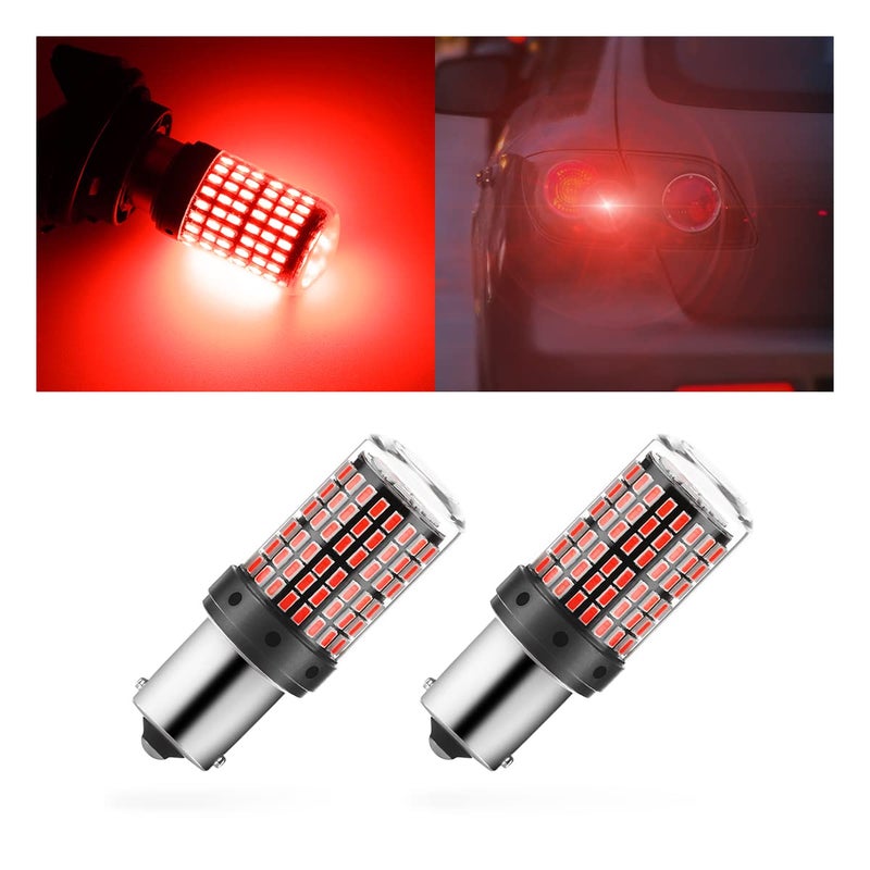 HIPOPY 2Pack 1157 LED Brake Light Bulb, 12V-24V BAY15D Replacement Light Bulb for Reverse Brake Tail Running Parking, Universal for Car RV Trailer Boat (Red) - Image 1