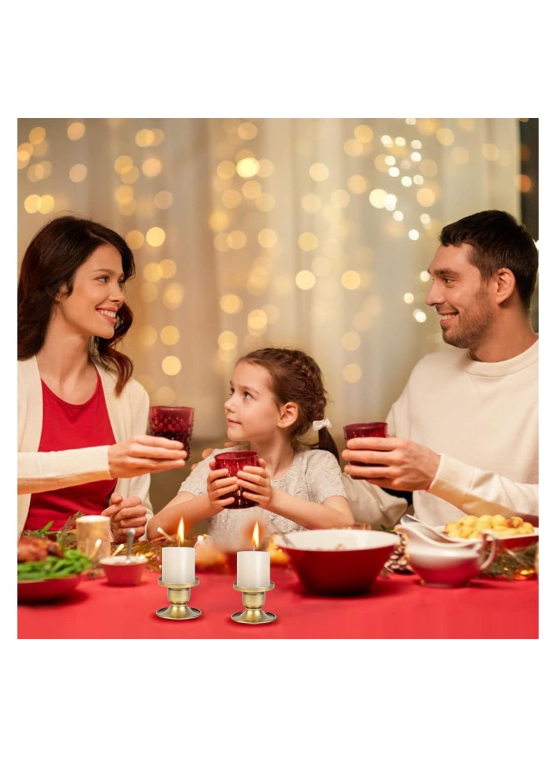 كاست ويف حامل شمعة على شكل عمود ، 4 قطعة من الذهب حامل شمعة المخروطية ، وحاملي الشموع المعدنية الصغيرة لحفل الزفاف ، وحاملي الشمو، مركز أجزاء من طاولة الطعام في مطعم ، ديكورات عطلة - Image 4