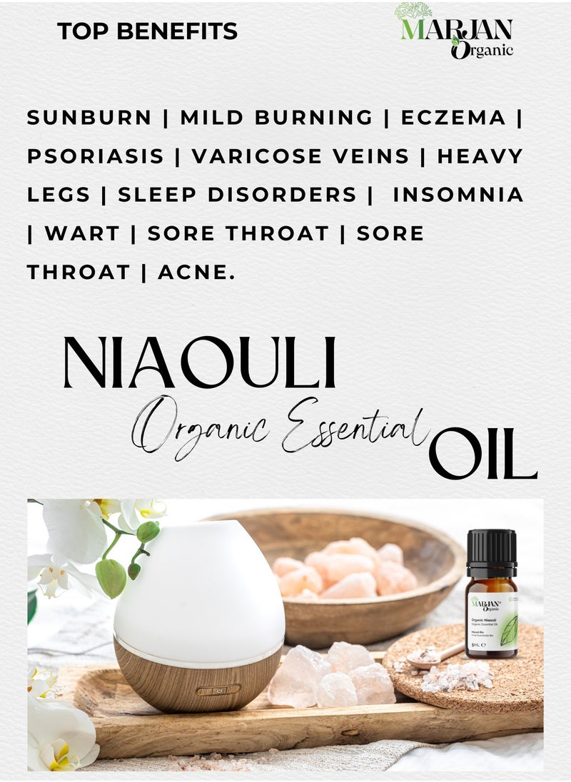 MARJAN ORGANIC - Niaouli Essential Oil 5ml - Certified Organic by The Soil Association - Image 1