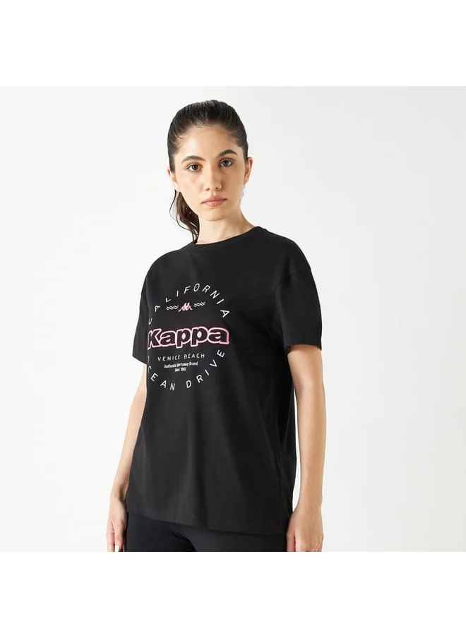 Kappa Kappa Logo Print T-shirt with Crew Neck and Short Sleeves