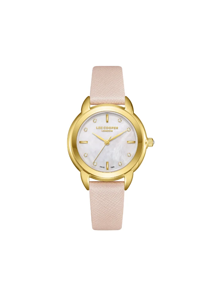 Lee Cooper LEE COOPER LC08025.120 Women's Analog Display Watch & Leather Strap Powder