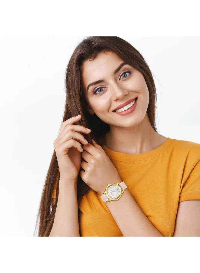 Lee Cooper Women's Analog Display Watch With Powder Leather Strap - LC08025.120