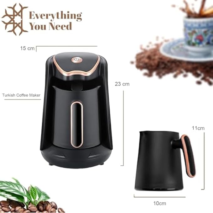 ALIM Turkish Coffee Maker 600 Watt DoubleSided Coffee Pot 5 Cups 250Ml Capacity AntiDrip Easy To Operate  Clean Sound Alarm System AntiScalding Handle Easy To Carry - Image 5