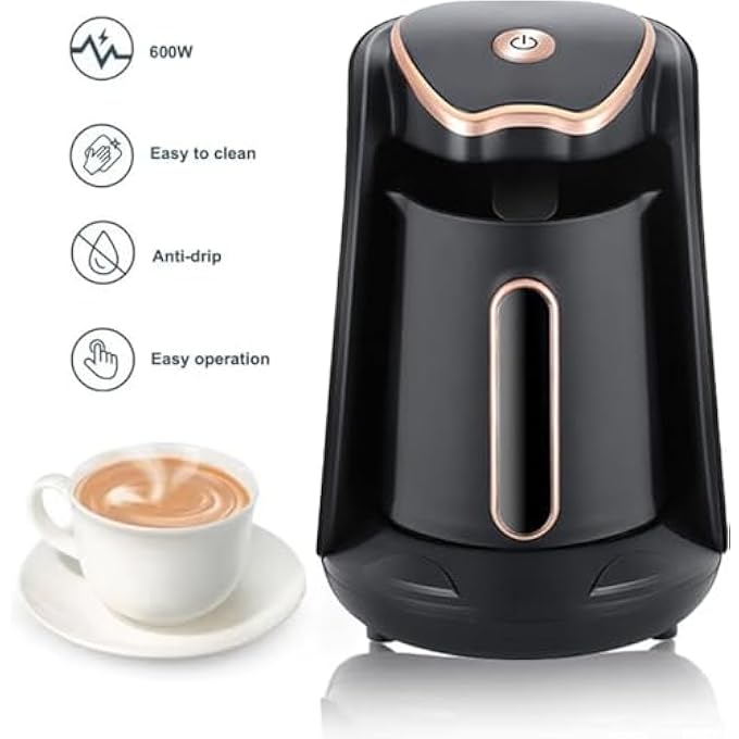 ALIM Turkish Coffee Maker 600 Watt DoubleSided Coffee Pot 5 Cups 250Ml Capacity AntiDrip Easy To Operate  Clean Sound Alarm System AntiScalding Handle Easy To Carry - Image 3