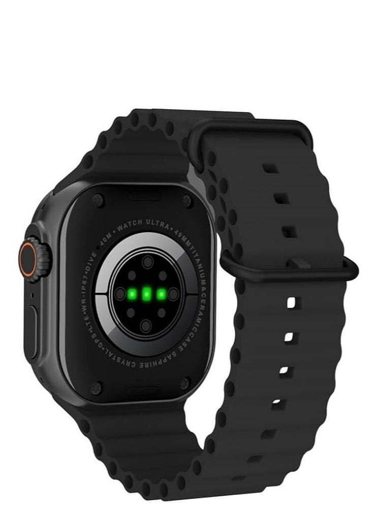 Generic - K8 Ultra Max Smart Watch with 2.05 inch Screen, Wireless Charging Bluetooth Calling, Heart Rate Tracking, Sports Features (Black) - Image 1