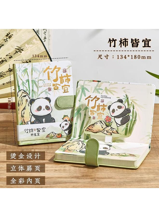 Bluejw Panda Hand Account Book Girl High Beauty Value Award Notebook Creative Gift Birthday Gift Box Suit Student Card - Image 1