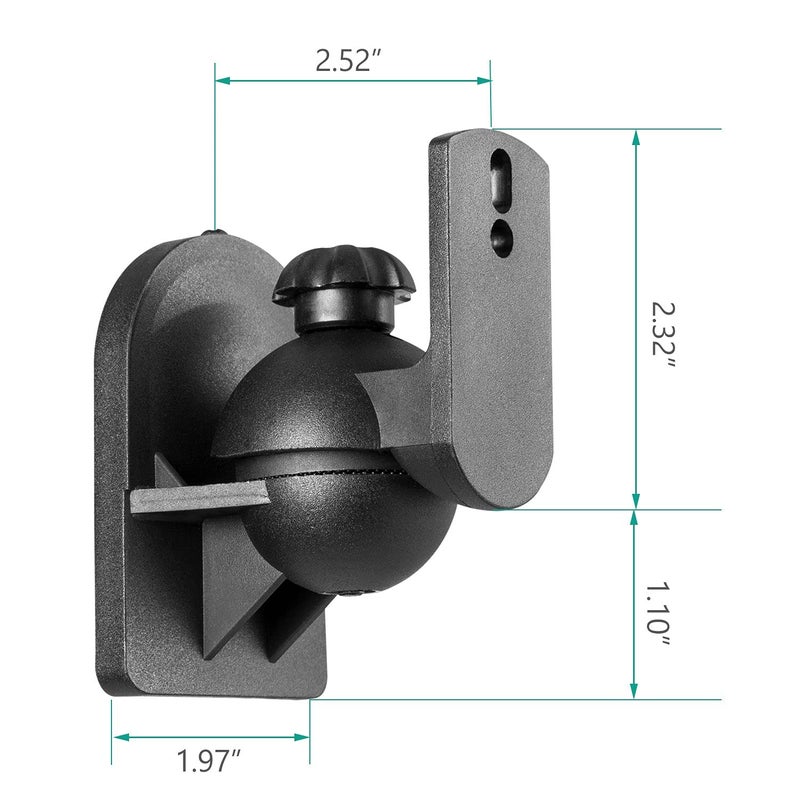 WALI Speaker Wall Mounts, Bookshelf Speaker Wall Mount Brackets, Surround Sound Speaker Mounts, Hold up to 7.7 lbs, (SWM402), 4 Pack, Black - Image 3