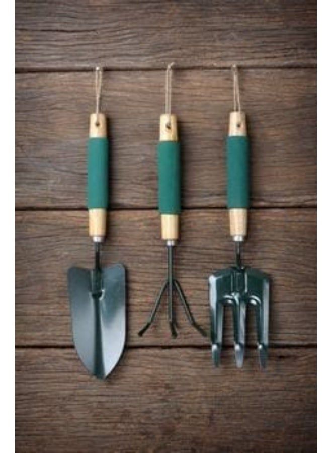3 Piece Gardening Hand Tool Set – Wooden & Foam Handle Hand Rakes & Forks – Planting Tools for Garden, Balcony, Tubs - Image 3