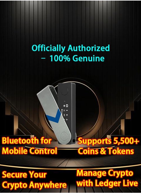 Nano X Crypto Wallet | Bluetooth | Secure Chip | 5500+ Coins | NFT Ready | 1-Year Warranty