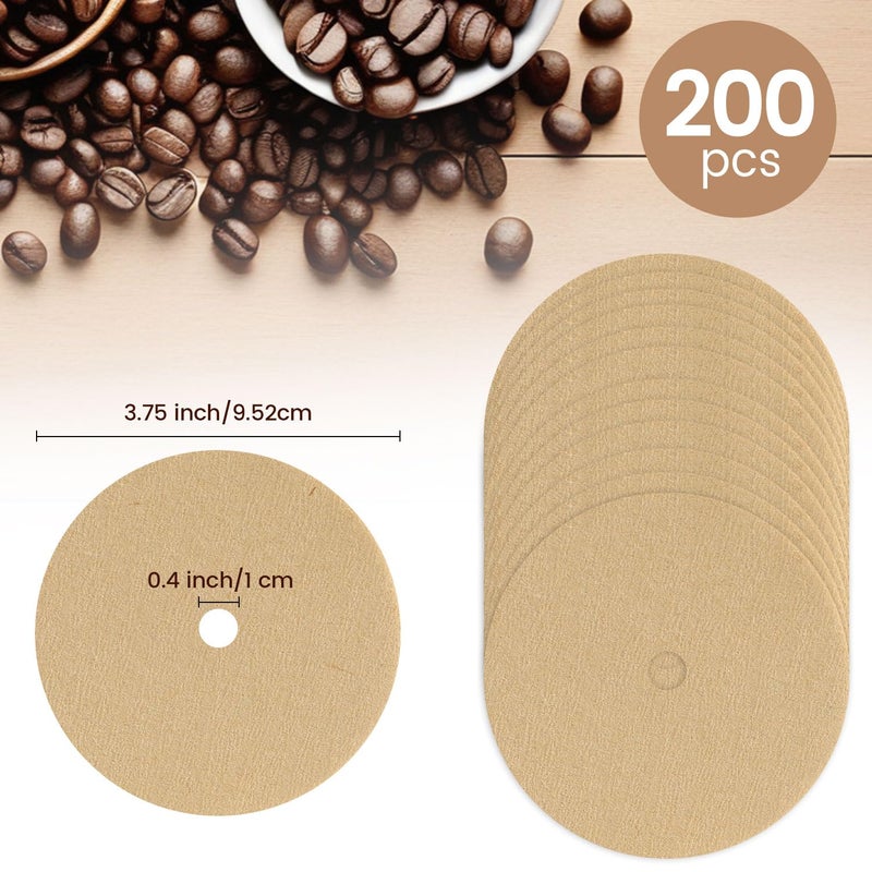 Clinuse Percolator Coffee Filters Clinuse 300 Count, 3.75 Inch Natural Unbleached Disposable Disc Coffee Filter, Round Coffee Filter Paper for Bozeman Percolator Coffee Pot Camping, Home, Office - Image 2