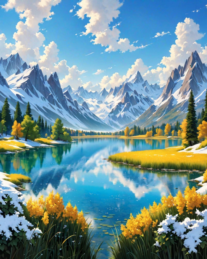 ldazao Mountain Paint by Numbers for AdultsLandscape Paint by Number on Canvas Without Frame DIY Forest Scenery Oil Painting for Gift Home Wall Decor16x20inch - Image 2