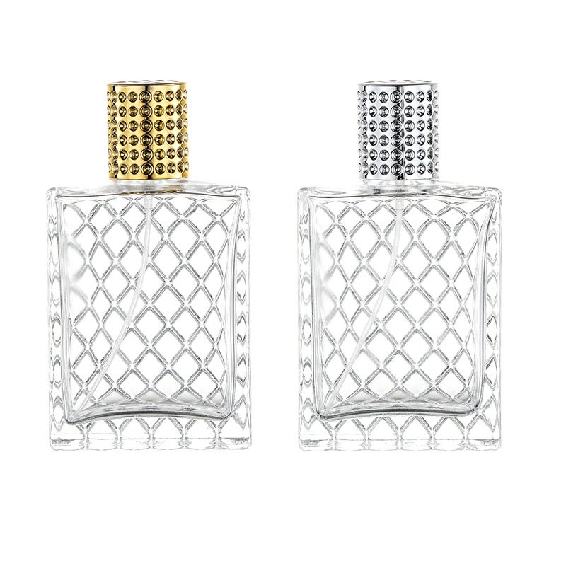 Ready Supply B066-100Ml Mesh Transparent Square Bottle Perfume Bottle Portable Cosmetics Repackaged Glass Empty Bottle - Image 2