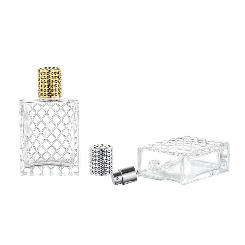 Ready Supply B066-100Ml Mesh Transparent Square Bottle Perfume Bottle Portable Cosmetics Repackaged Glass Empty Bottle - Image 5