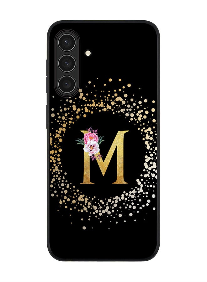 Stylizedd For Samsung Galaxy A17 / A17 4G Case,Slim fit Camera Protection, Shockproof Thin Phone cover  - Custom Monogram Floral - M ( Black )