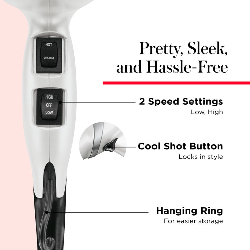 Revlon مجفف شعر ريفلون بالأشعة تحت الحمراء مع موزع | مجفف شعر بقوة 1875 واط بتقنية الحرارة تحت الحمراء لمنع الجفاف المفرط، والحفاظ على الرطوبة الطبيعية، وزيادة اللمعان والنعومة (أبيض) - Image 5