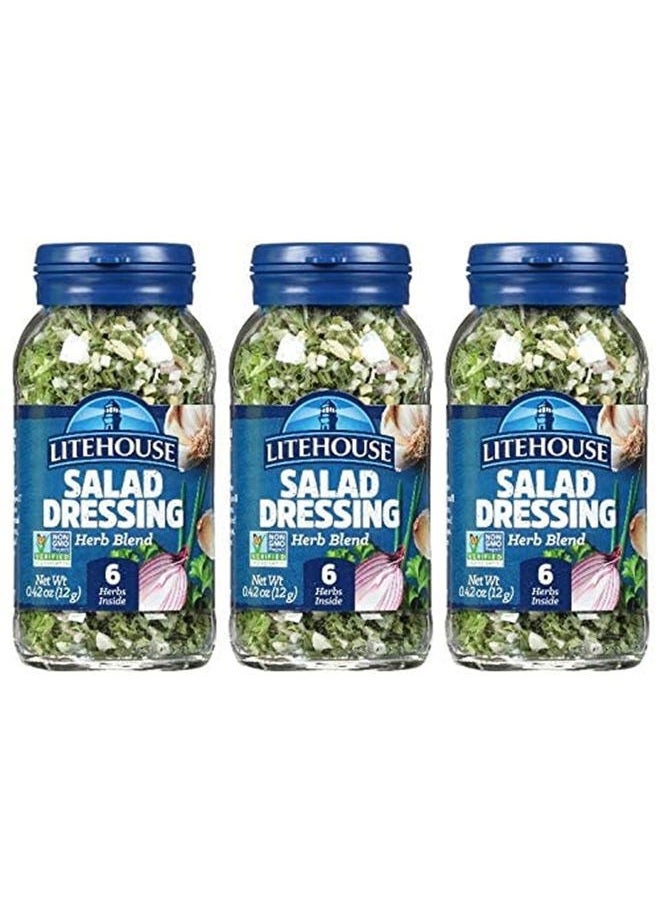 Litehouse Freeze Dried Salad Herb Blend - Substitute for Fresh Salad Herb, Salad Dressing, Organic, Salad Herb Blend Seasoning, Non-GMO, Gluten-Free - 0.42 Ounce 3-Pack - Image 1