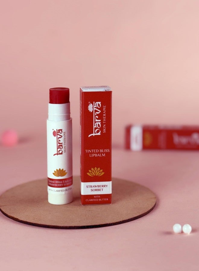 Barva Tinted Bliss Lip Balm | Enriched with Clarified Butter (Ghee) | Nourishing & Long-Lasting Moisture | Soft Tint Finish | Available in 2 shades | 5g (Strawberry Sorbet) - Image 5
