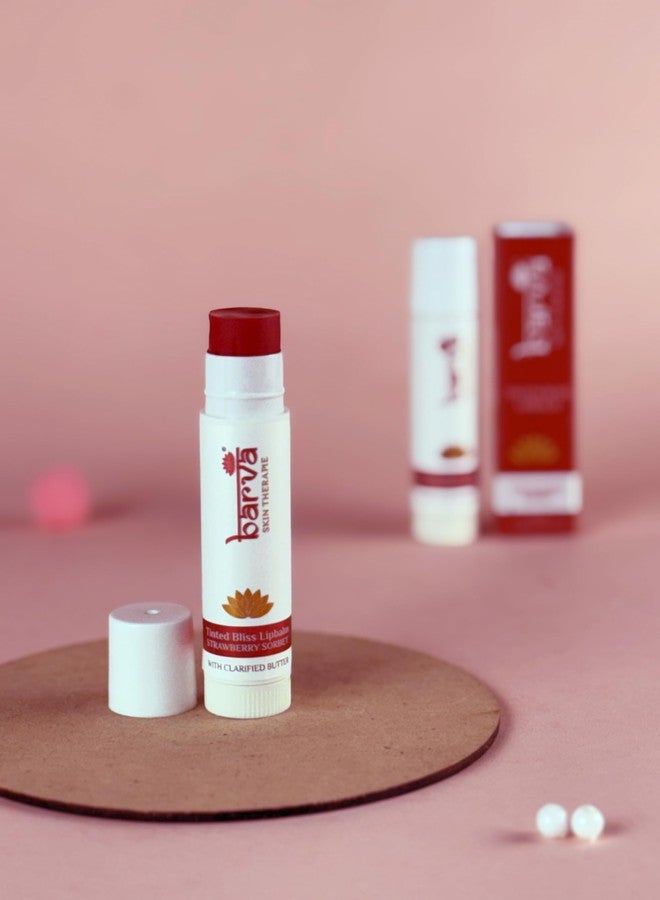 Barva Tinted Bliss Lip Balm | Enriched with Clarified Butter (Ghee) | Nourishing & Long-Lasting Moisture | Soft Tint Finish | Available in 2 shades | 5g (Strawberry Sorbet) - Image 4